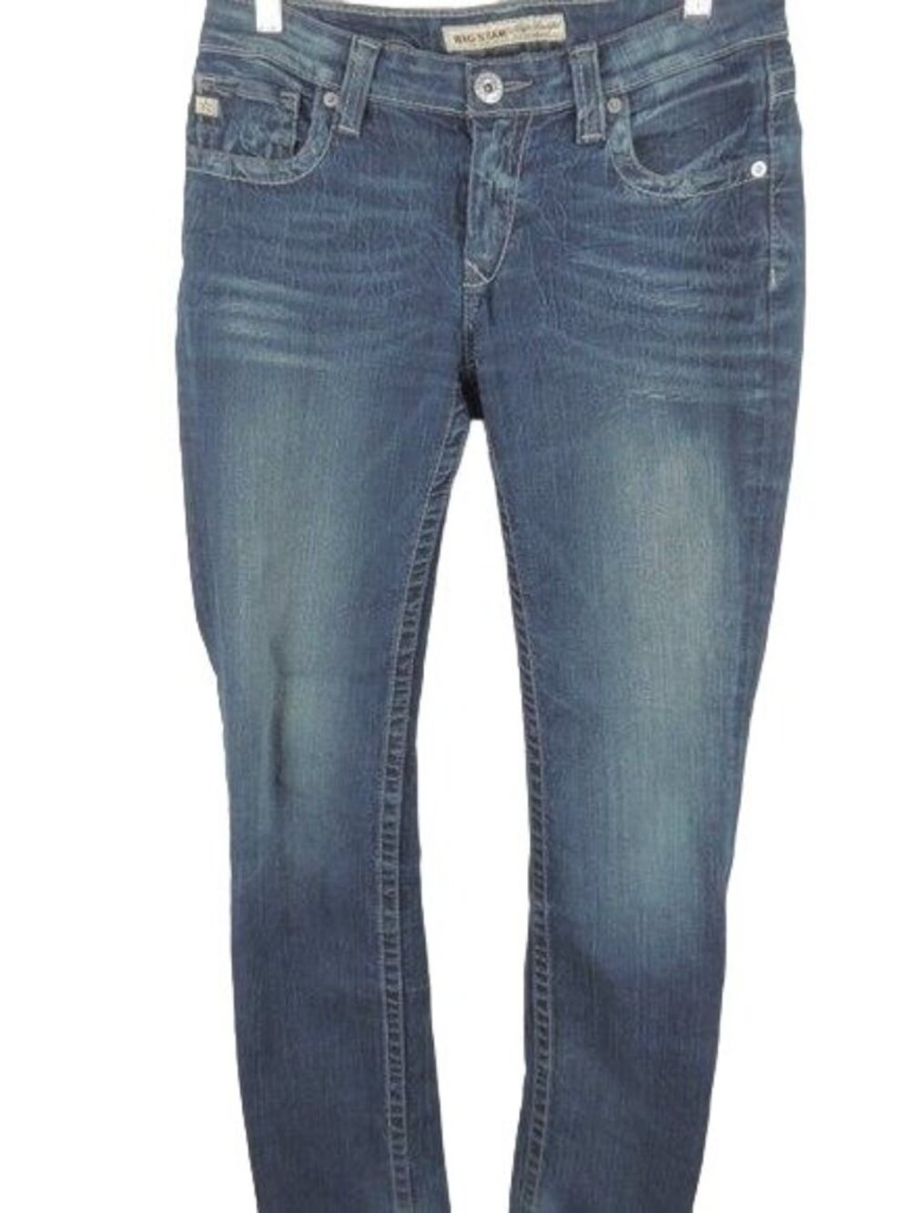 Big Star Kayla Straight Dark Wash Mid Rise Jean Womens Size 27